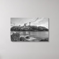 Nubble Lighthouse Black And White