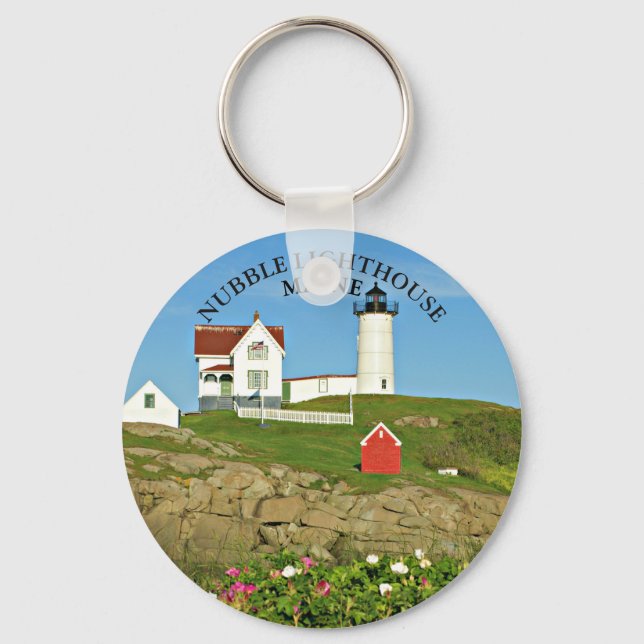 Nubble Lighthouse, Cape Neddick Maine Key Ring (Front)