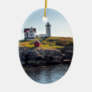 Nubble Lighthouse Ceramic Tree Decoration