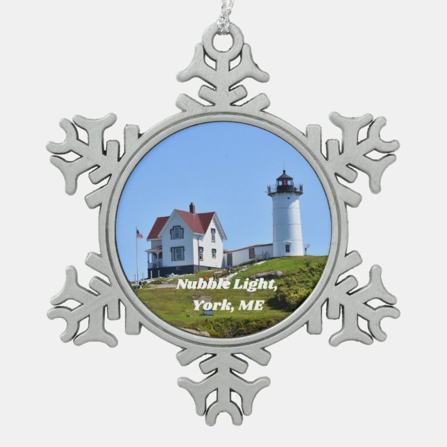 Nubble Lighthouse Christmas Ornament (Front)