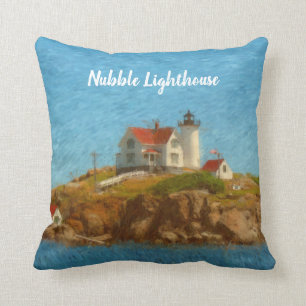 Nubble Lighthouse Customizable Cushion