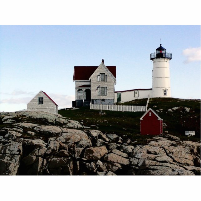 Nubble Lighthouse in York, ME Standing Photo Sculpture (Front)