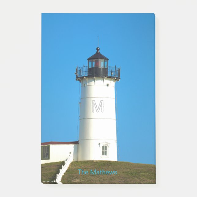 Nubble Lighthouse Maine Monogram Post-it Notes (Front)