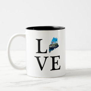 Nubble Lighthouse, Maine Two-Tone Coffee Mug