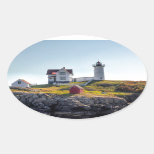 Nubble Lighthouse Oval Sticker