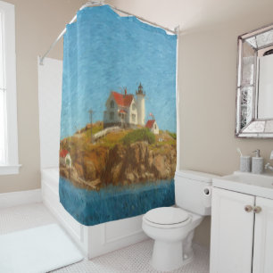 Nubble Lighthouse Shower Curtain