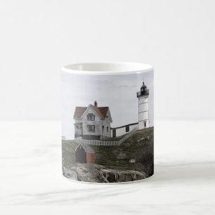 Nubble Lighthouse Sketch Coffee Mug