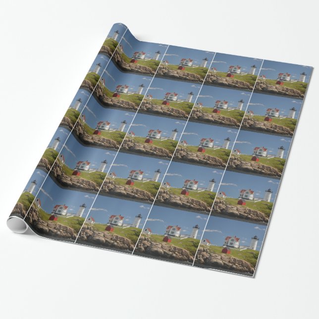 Nubble Lighthouse Wrapping Paper (Unrolled)