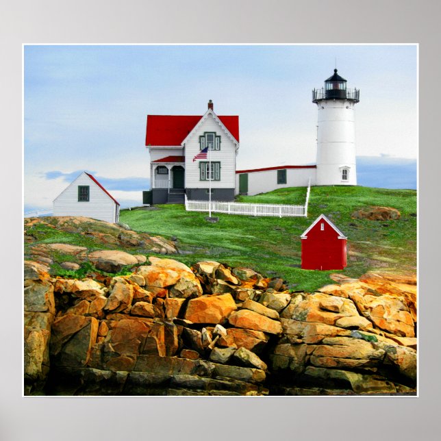 Nubble Lighthouse York Maine Poster (Front)