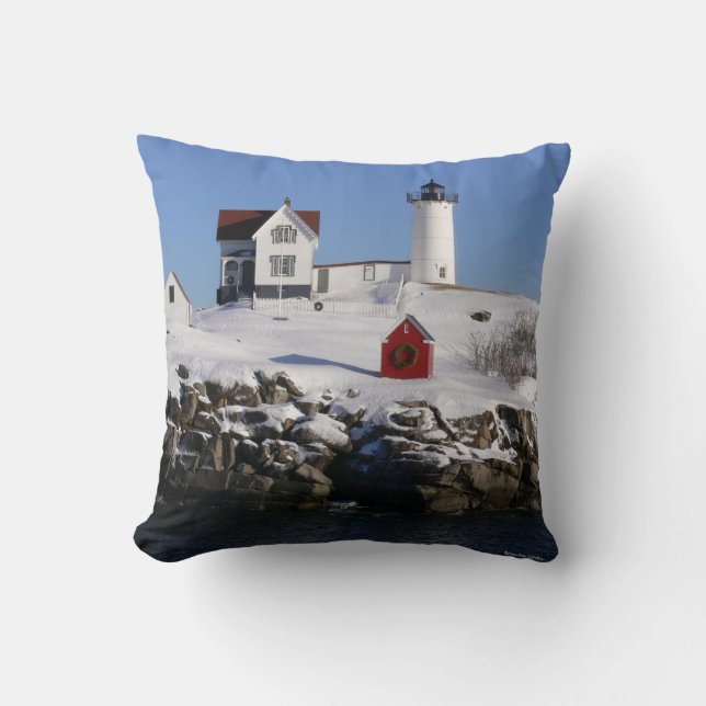 Nubbles Lighthouse American MoJo Pillow (Front)