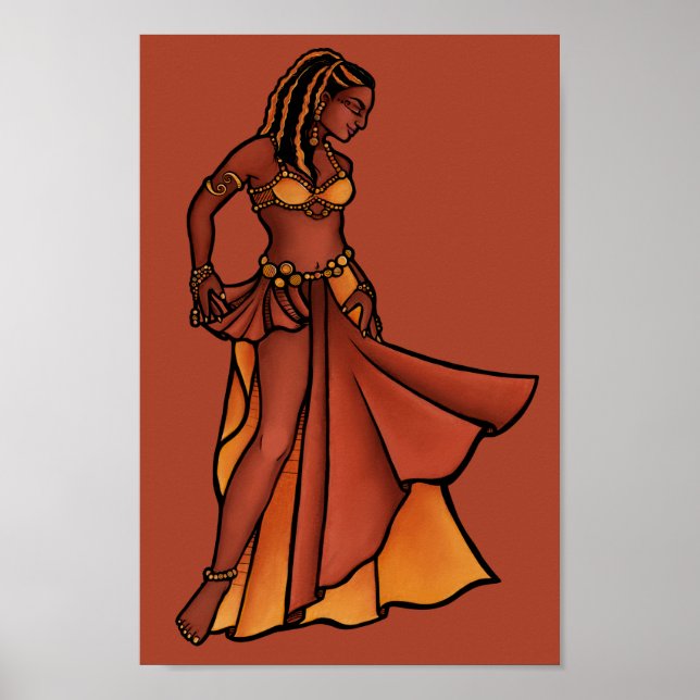Nubian Belly Dancer Goddess Poster (Front)