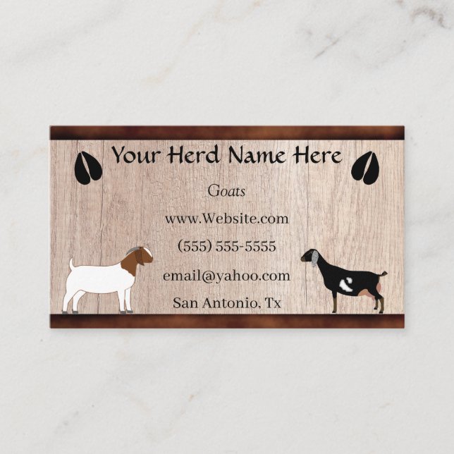 Nubian & Boer Goat Business Card (Front)