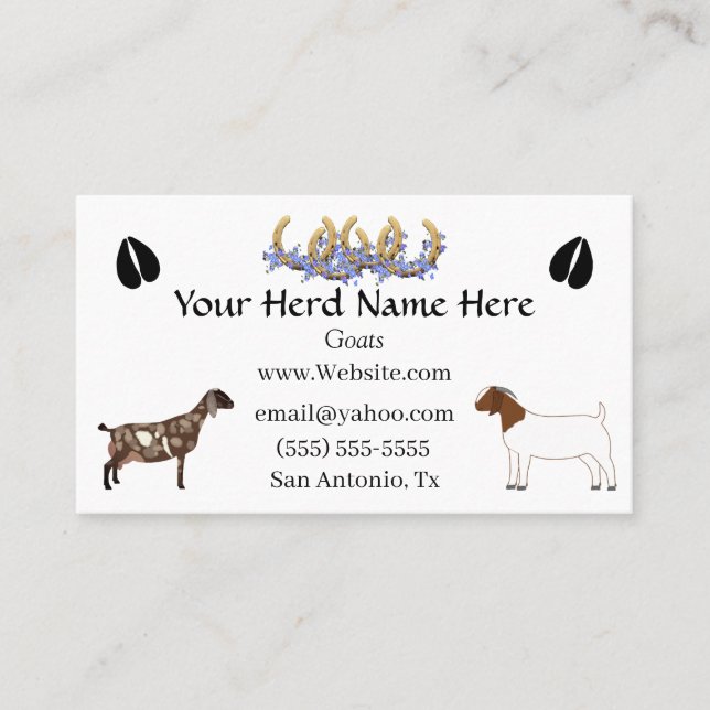 Nubian & Boer Goat Business Card (Front)