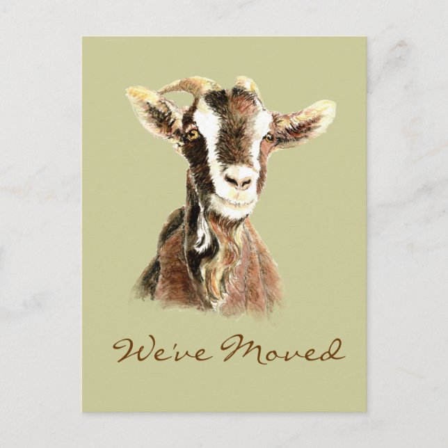 Nubian Brown Goat Farms Address New Home Announcement Postcard (Front)
