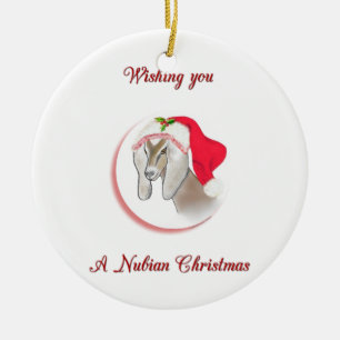 Nubian Christmas Goat  Ornament