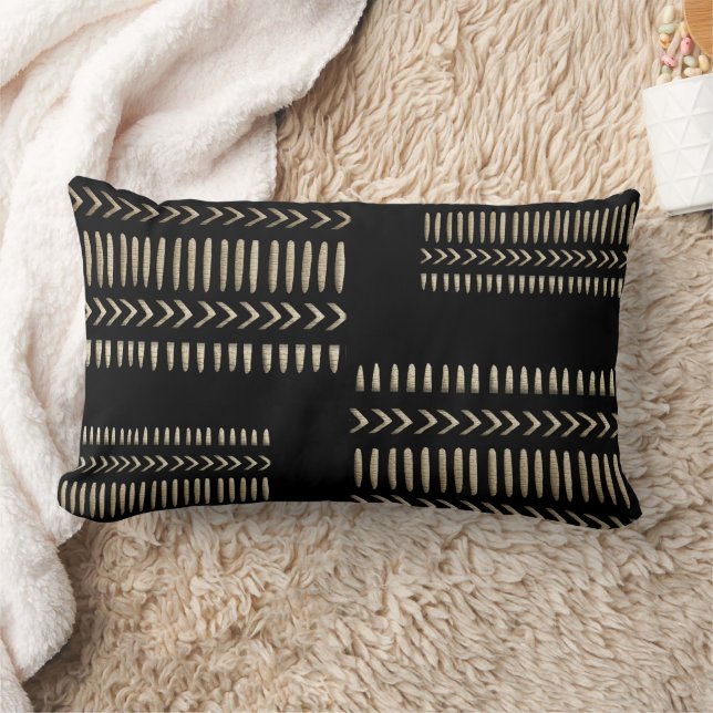  Nubian Geometric Kuba Cloth Prints  Lumbar Cushion (Blanket)