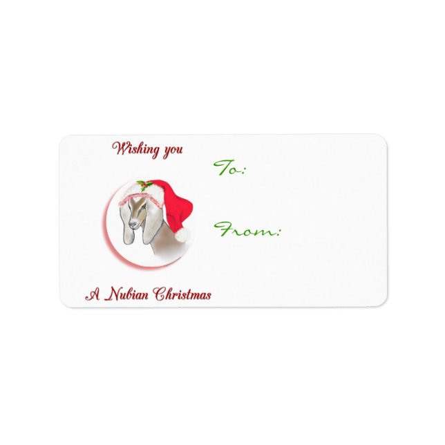 Nubian Goat Christmas Gift Tag (Front)