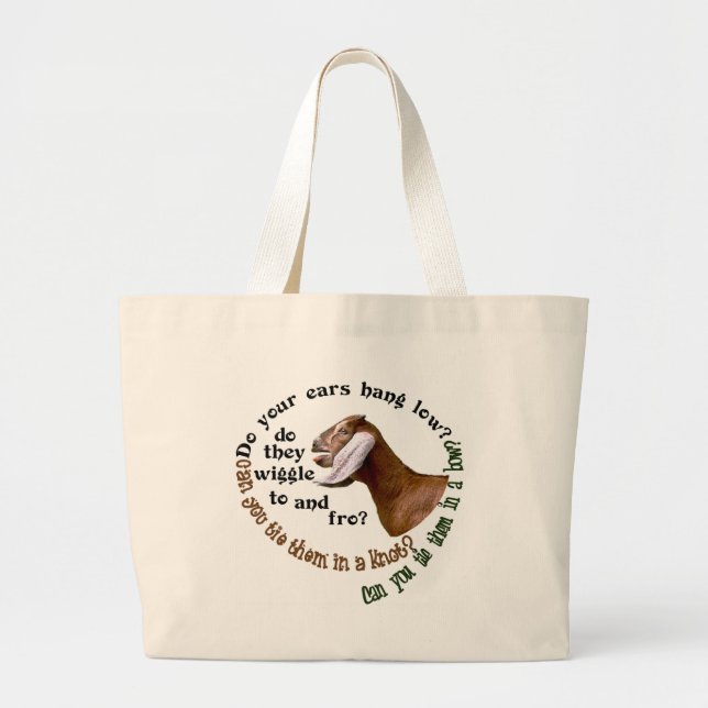 NUBIAN GOAT - DO YOUR EARS HANG LOW? LARGE TOTE BAG (Front)