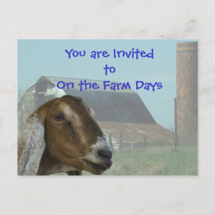 Nubian Goat Farm Day Invitation- customise Invitation Postcard