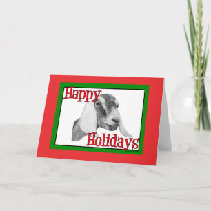 Nubian Goat Holiday Christmas Card