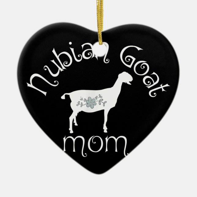 Nubian Goat Mum Gift Ceramic Tree Decoration (Front)