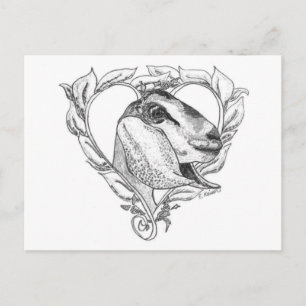 Nubian Head in Heart Postcard