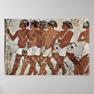Nubian Mercenaries By Maler Der Grabkammer Des Zen Poster