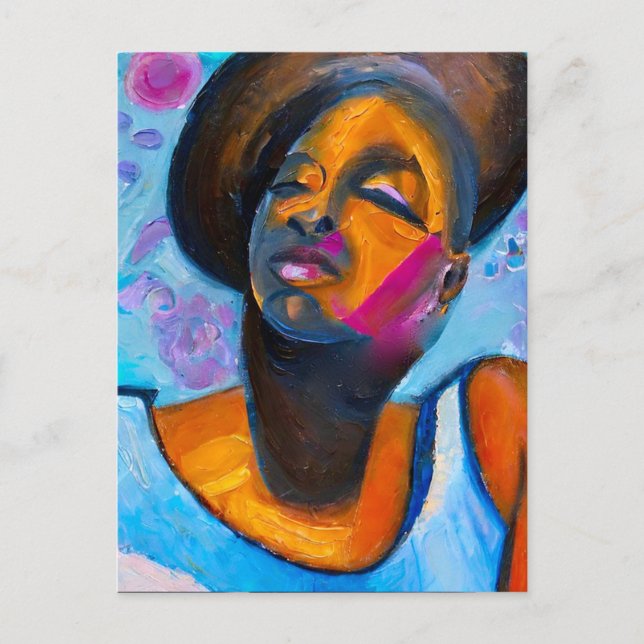 Nubian Princess Powerful Black Woman  Art Postcard (Front)