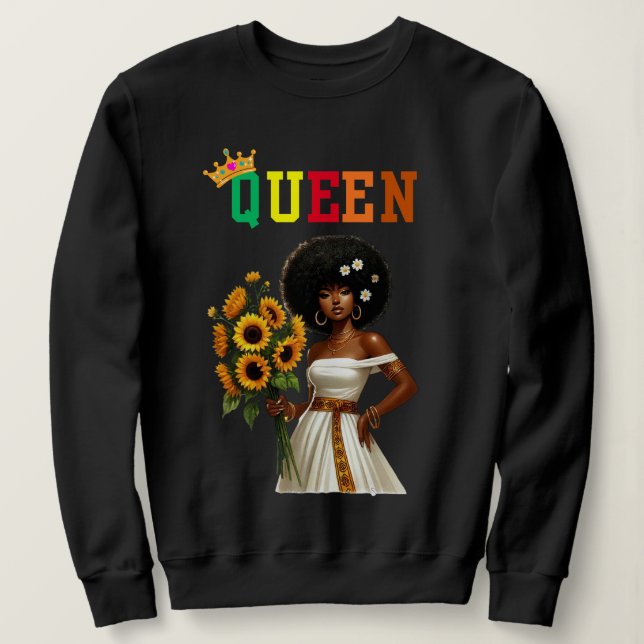 Nubian Queen: Daisy Women's sweatshirt (Design Front)