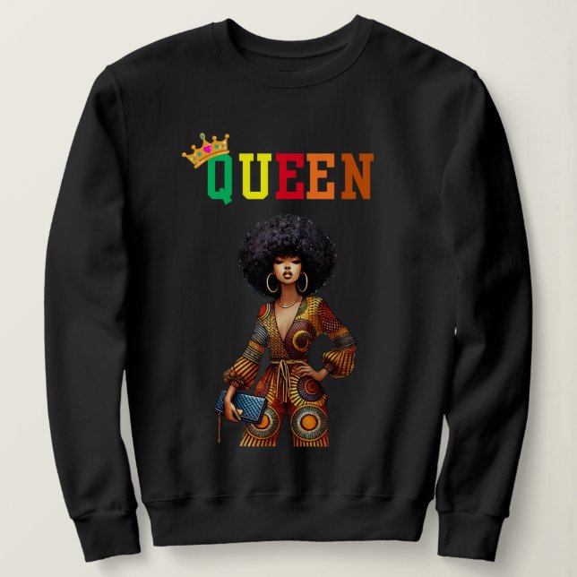 Nubian Queen: Elegance Women's sweatshirt (Design Front)