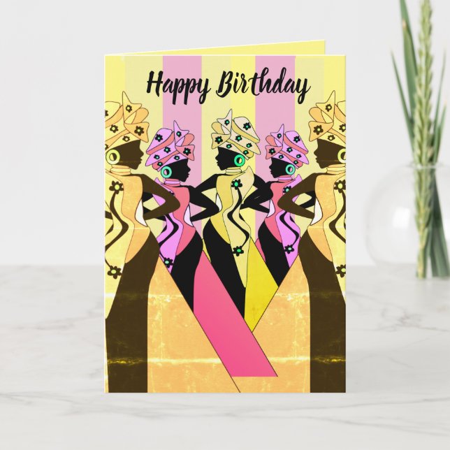 Nubian Woman Art African American Birthday Card (Front)