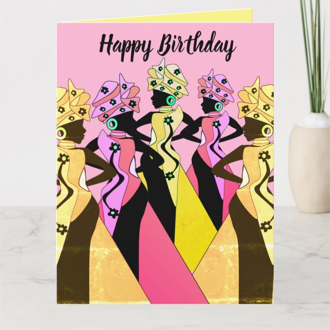 Nubian Woman Art African American Birthday Card (Front)
