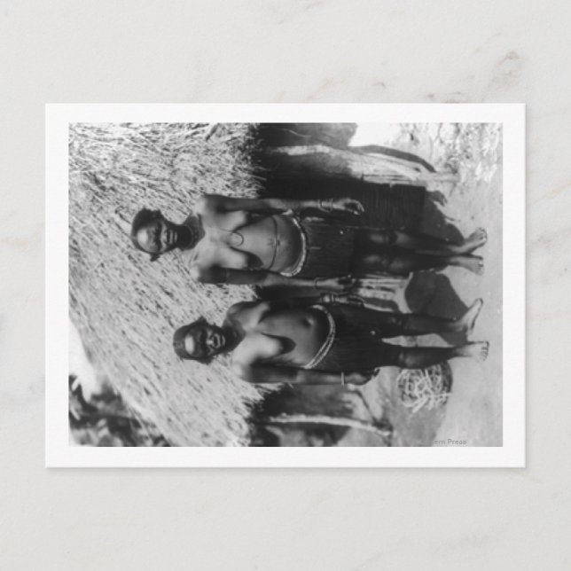 Nubian Women Standing in front of Hut Photograph Postcard (Front)