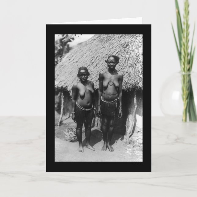 Nubian Women Sudan Hut 1920 Card (Front)