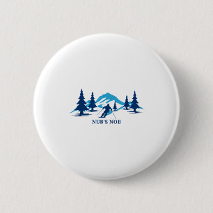 Nub's nob michigan ski resort skiing skier 6 cm round badge