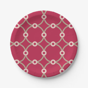Nuclear Connectivity - magenta - seamless pattern. Paper Plate