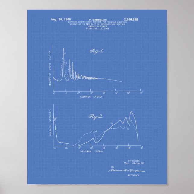 Nuclear Energy Spectrum 1964 Art Blueprint Poster (Front)