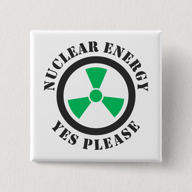 Nuclear Energy, Yes Please, Nuclear Power Invitati 15 Cm Square Badge (Front)
