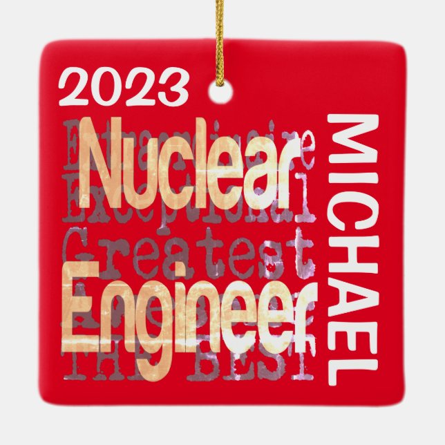 Nuclear Engineer Extraordinaire CUSTOM Ceramic Ornament (Back)