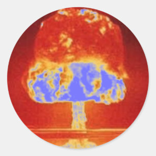 nuclear explosion classic round sticker