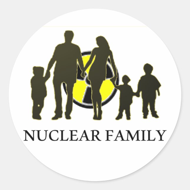 Nuclear Family T-Shirt Classic Round Sticker (Front)
