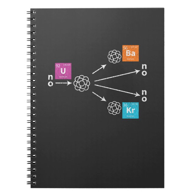 Nuclear Fission Physics Uranium Barium Krypton Notebook (Front)