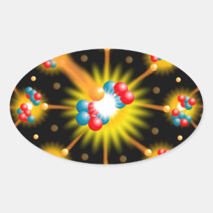 Nuclear Fission Science Oval Sticker