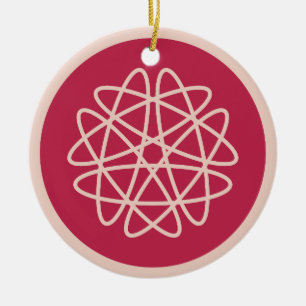 Nuclear Growth - magenta on rye. Ceramic Tree Decoration