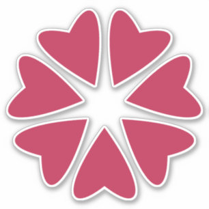 Nuclear Hearts - magenta red - custom cut images.