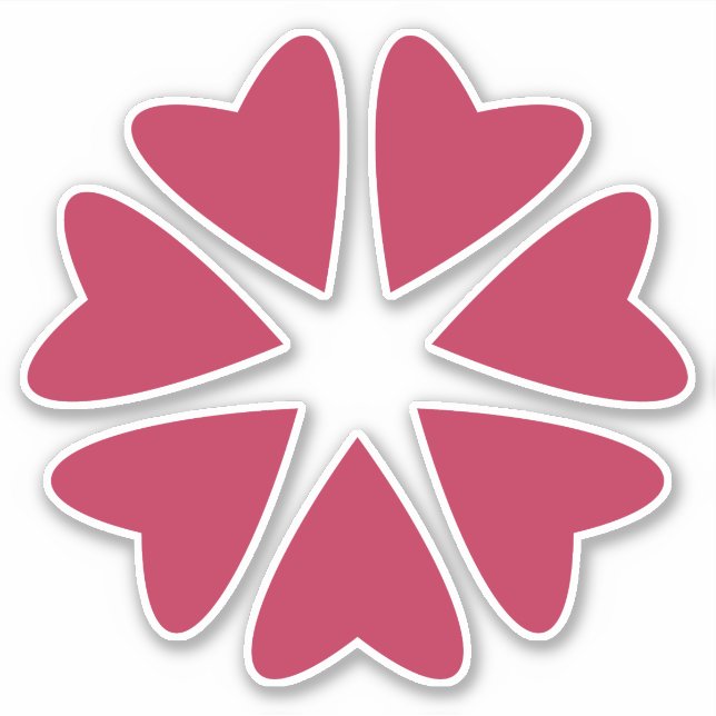 Nuclear Hearts - magenta red - custom cut images. (Front)