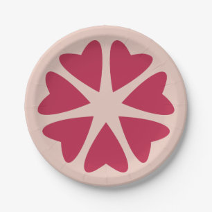 Nuclear Hearts - magenta red - image. Paper Plate