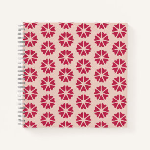Nuclear Hearts - magenta red - seamless pattern. Notebook