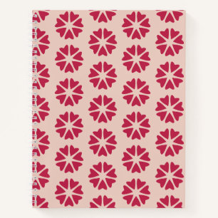 Nuclear Hearts - magenta red - seamless pattern. Notebook