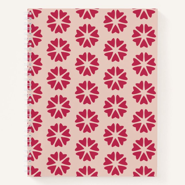 Nuclear Hearts - magenta red - seamless pattern.  Notebook (Front)